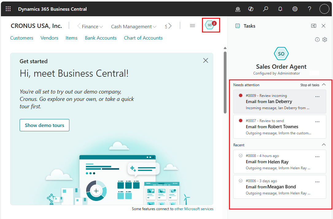 Shows the task view with steps Shows the task view with steps