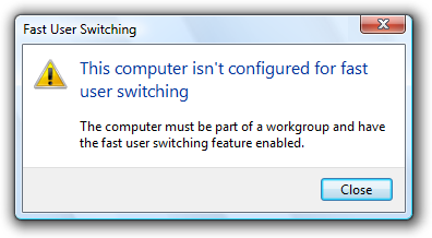 screen shot of message fast switching not enabled