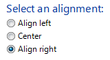 screen shot of radio button main instruction only