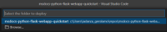 A screenshot of the dialog box in VS Code used to select the folder to deploy as the new web app.