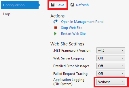 Setting trace level to Verbose