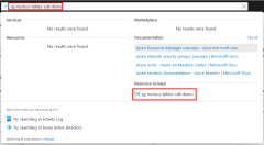 A screenshot showing how to search for a resource group.