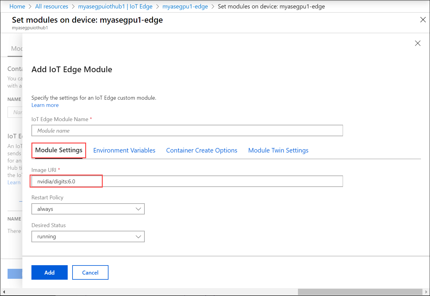 Configure module to use GPU 10