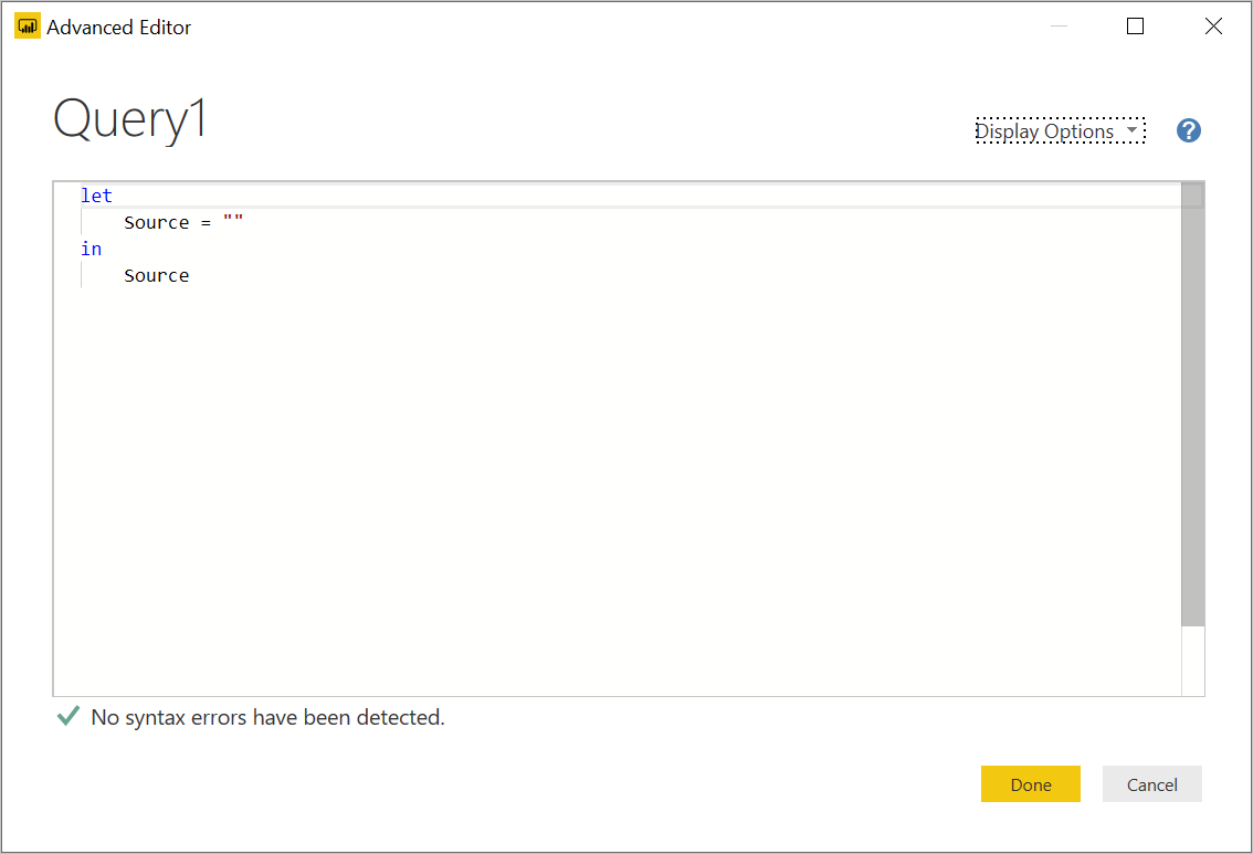 Power BI - Advanced Editor