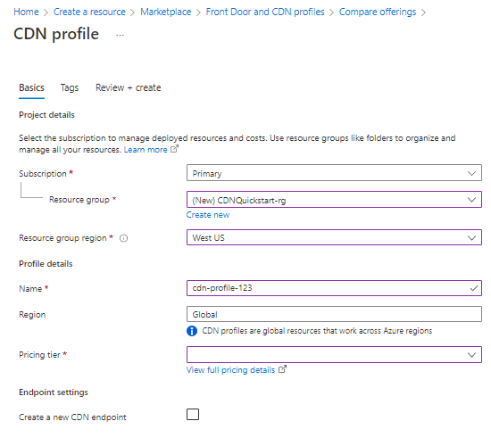 Input variables in Basics tab.