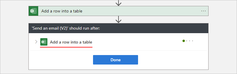 Screenshot showing Consumption workflow designer, current action, and "run after" status for predecessor action.