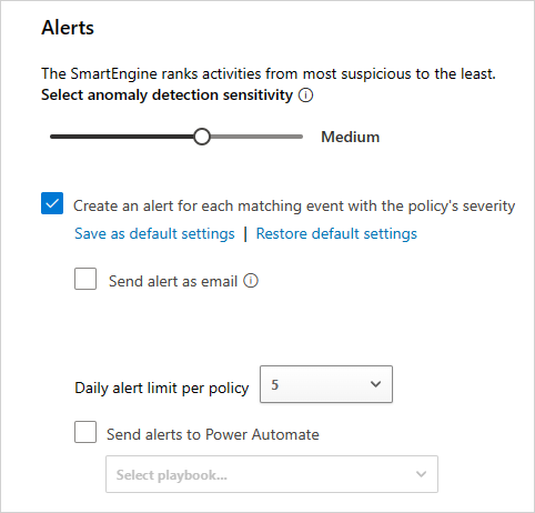 Select alert settings.