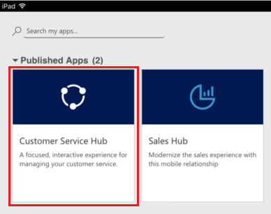 Customer Service Hub on mobile Select Customer Service Hub on a mobile device.