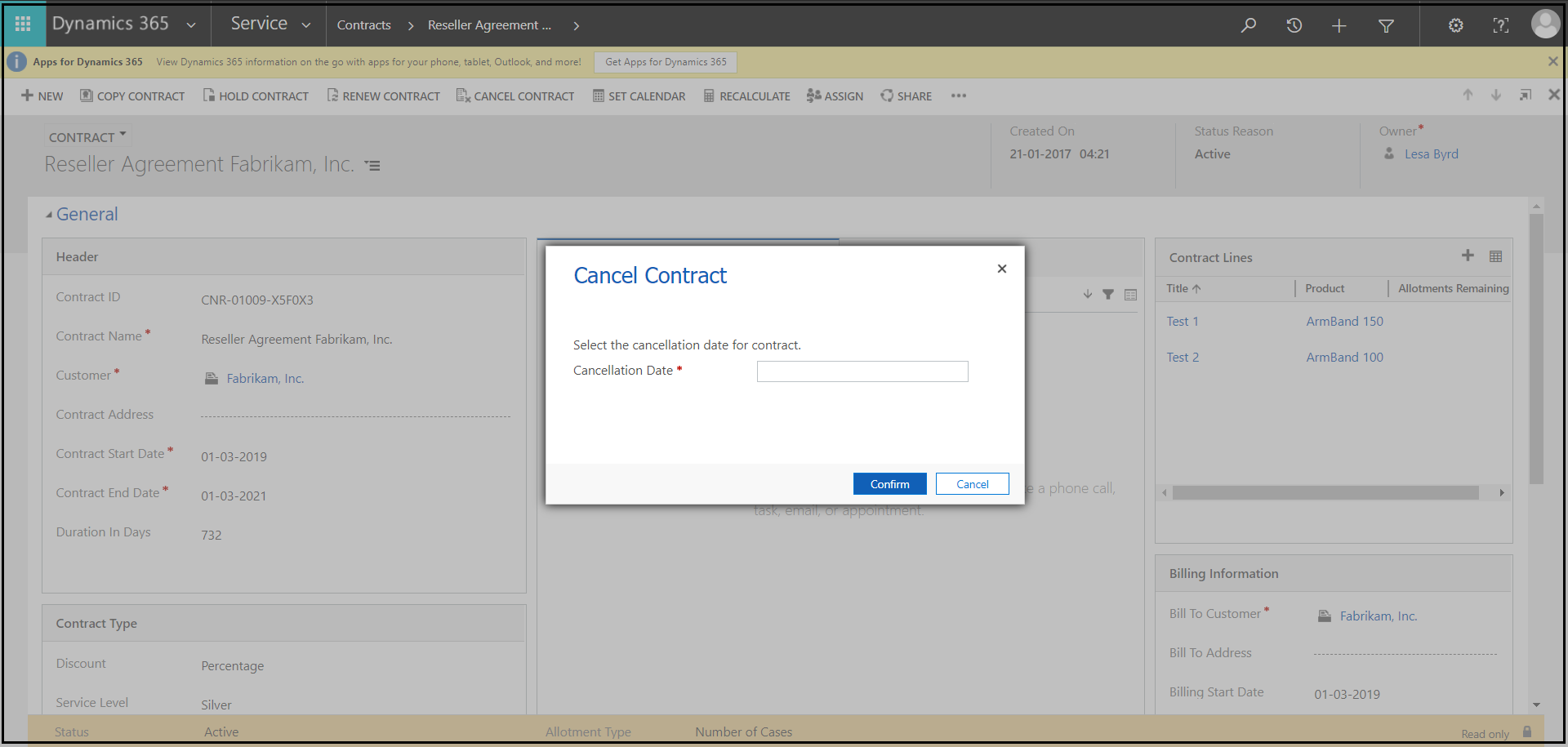 Contract and entitlement cancellation Contract and entitlement cancellation.