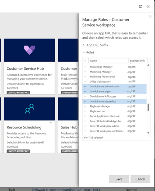 Remove the Copilot workspace app from roles