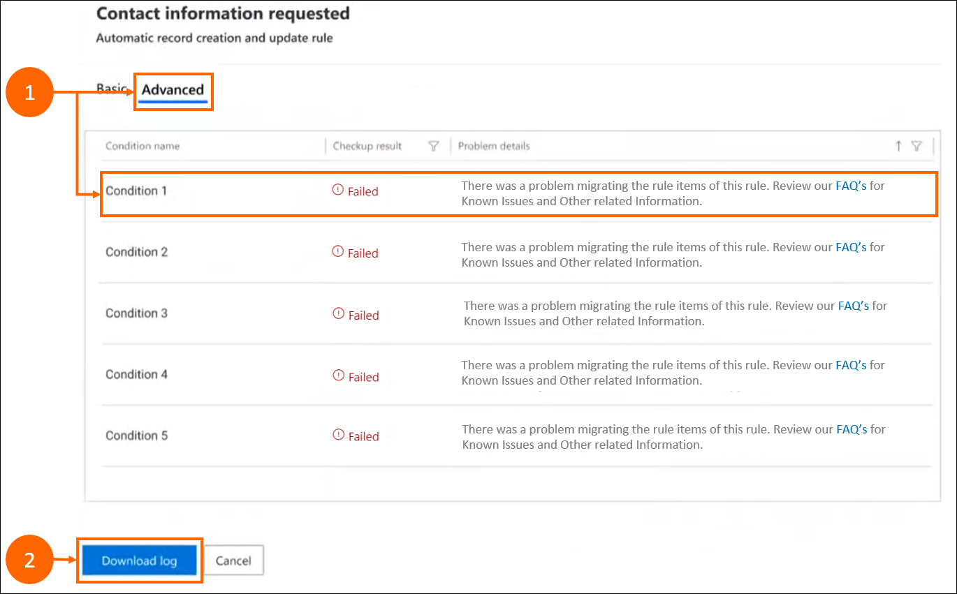 Migration tool - Advanced detail screen for failed rules Migration tool - Advanced detail screen for failed rules.