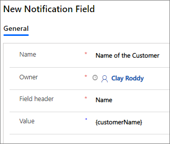 Create notification field Create notification field.
