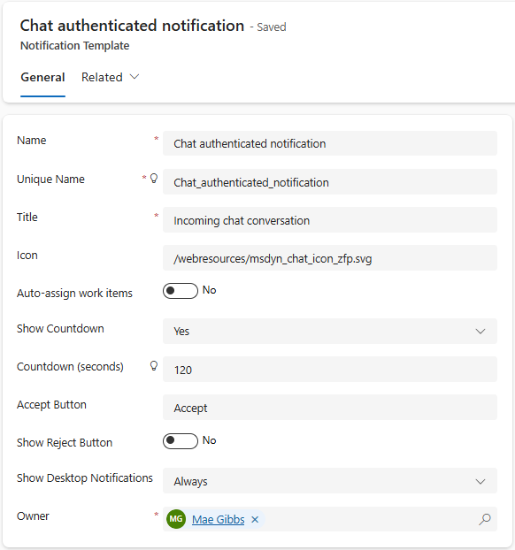 Create notification template Create notification template.