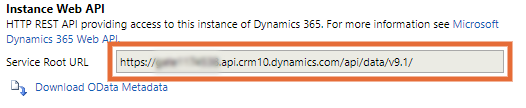 Get CRM OData feed URL CRM OData feed URL.