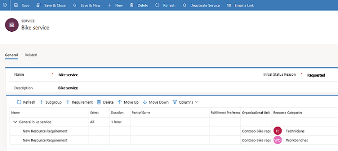 service record in Customer Service Hub service record in Customer Service Hub.