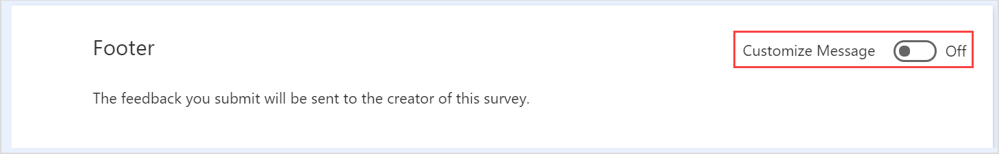 Turn on the customization of footer text Turn on the customization of footer text.