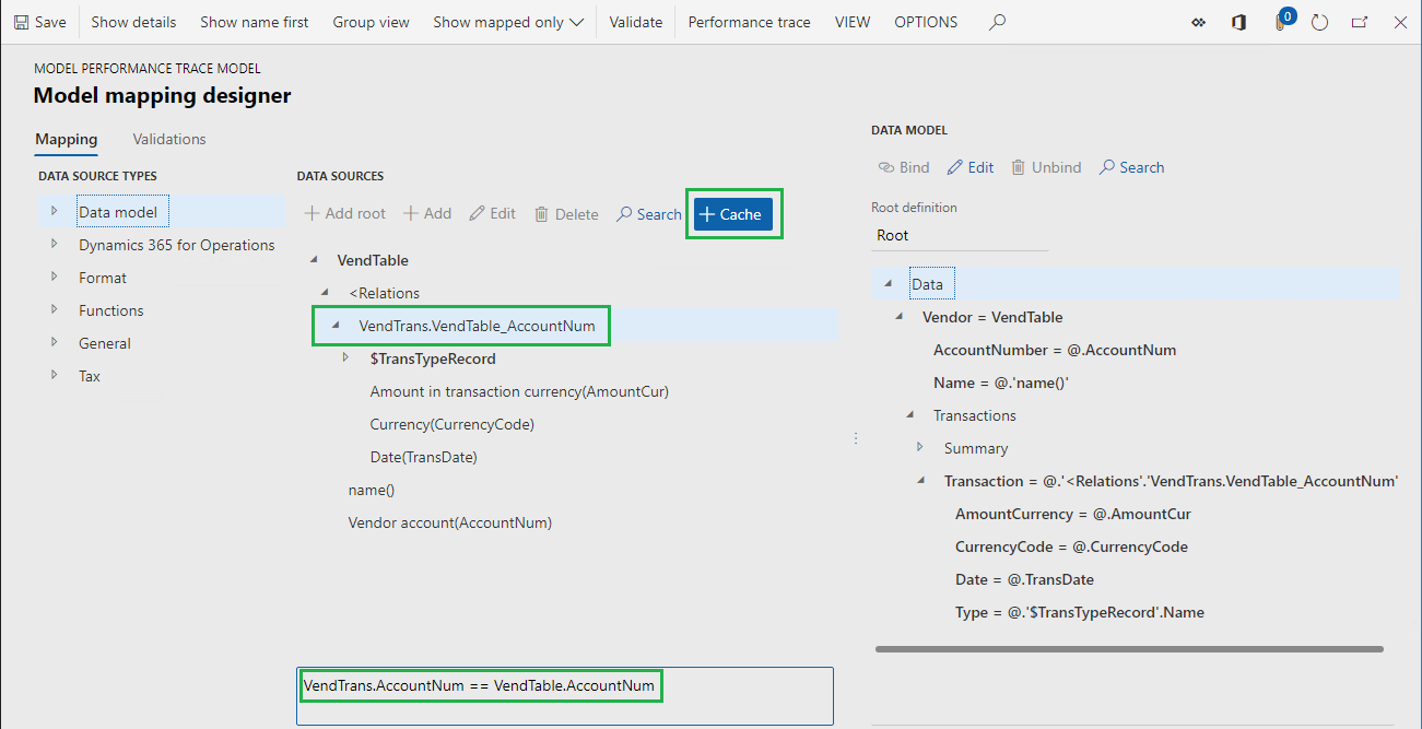 Screenshot of the caching setup to help prevent duplicate calls.