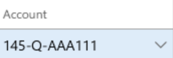 Screenshot of a completed ledger account field with license number.
