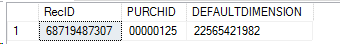 Screenshot of default dimensions copied from the vendor.