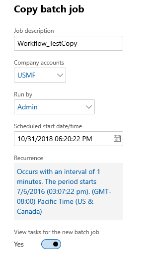 Screenshot of the Copy Batch Form.
