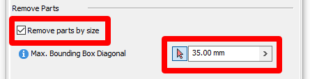 Remove parts by size Remove parts by size.