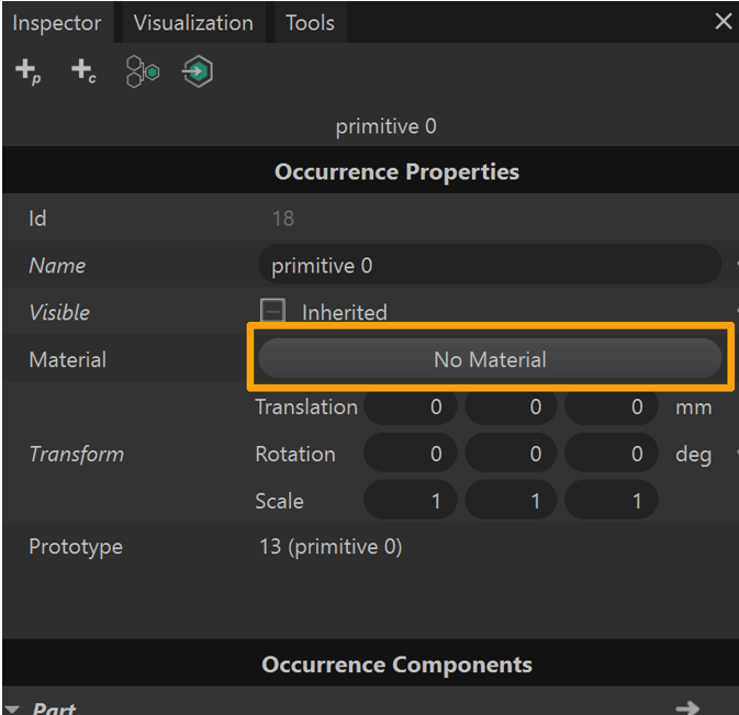 Material Editor showing Inspector tab Material Editor showing Inspector tab.