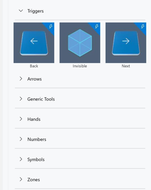 Triggers section in toolkit Triggers section in toolkit.