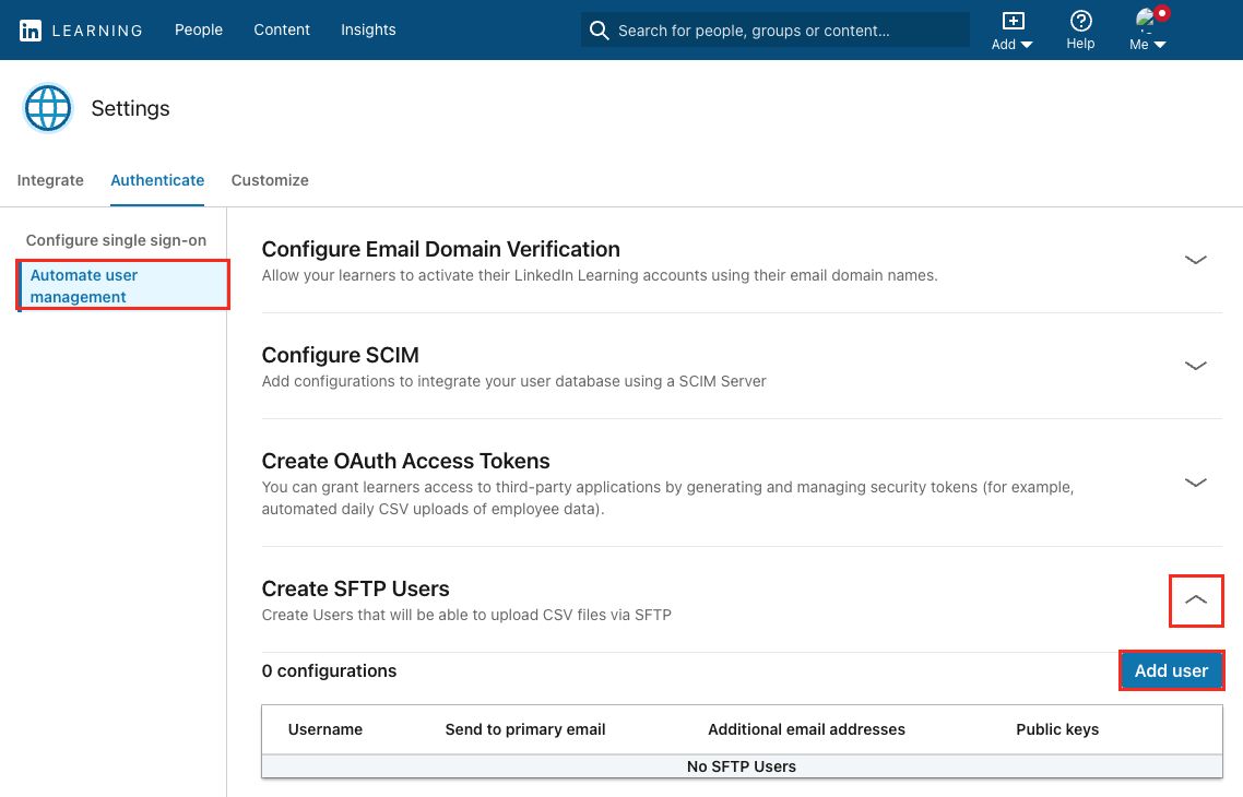 Add SFTP User