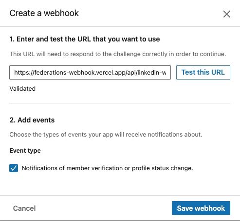 save a webhook