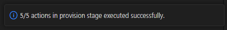 The Agents Toolkit message confirming successful provisioning