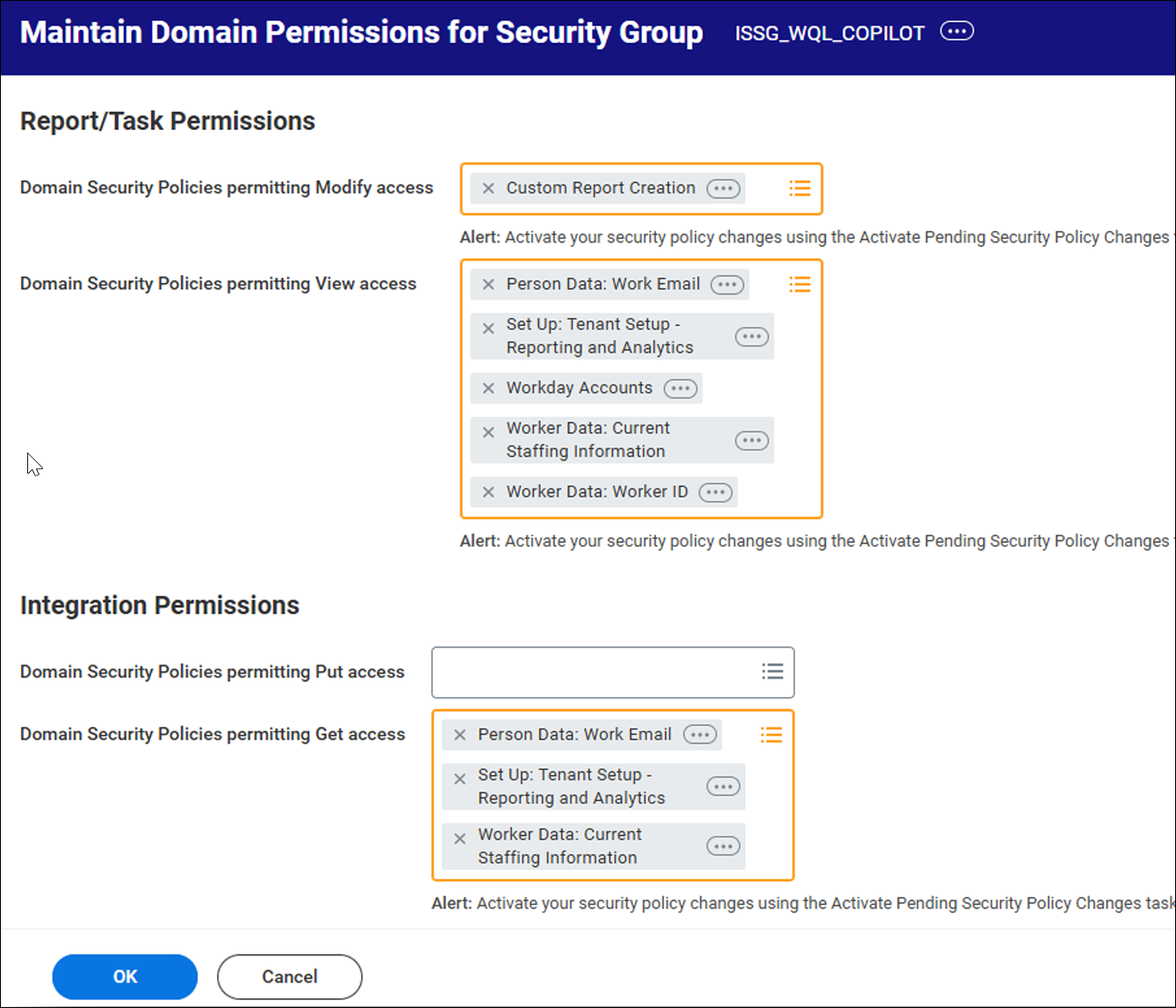 Screenshot showing where to add policies.