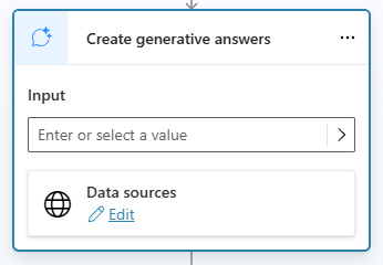 Screenshot of the Create generative answers node dialog.