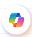 The dynamic action button for Copilot: a round button with the Copilot symbol. There is no text on the button.