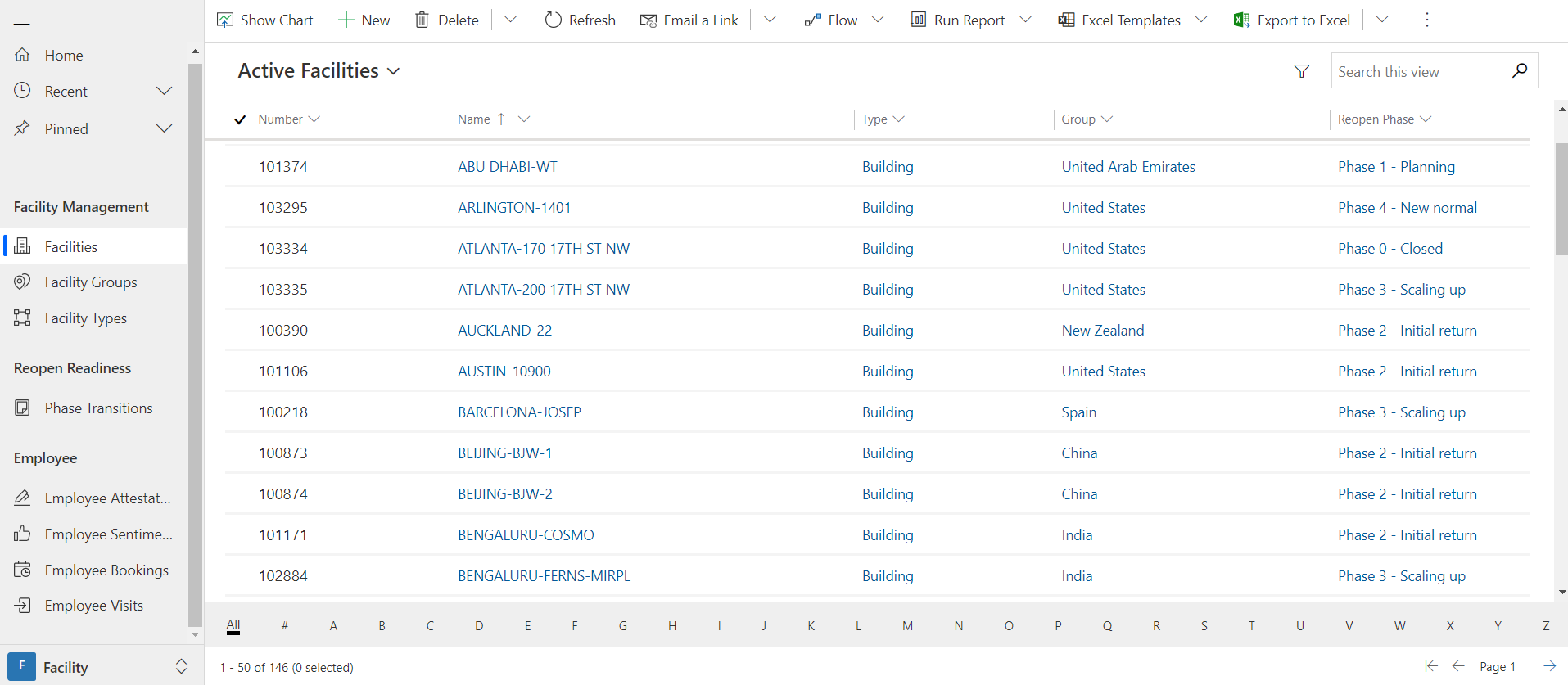 Screenshot of the Facility Safety Management app.