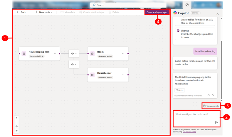 Review table for your app.