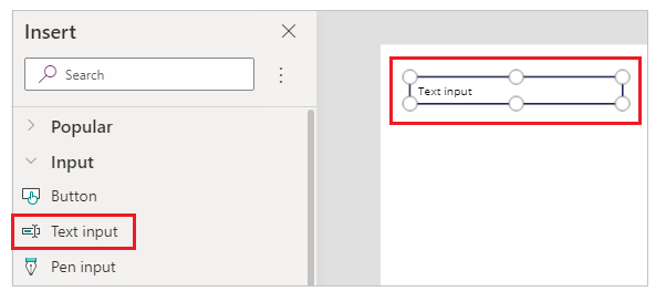 Insert text input control Insert text input control.