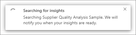 Screenshot of the Searching for insights dialog.