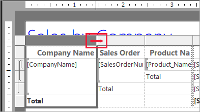 Screenshot showing where to drag the edge of a column to make it wider.