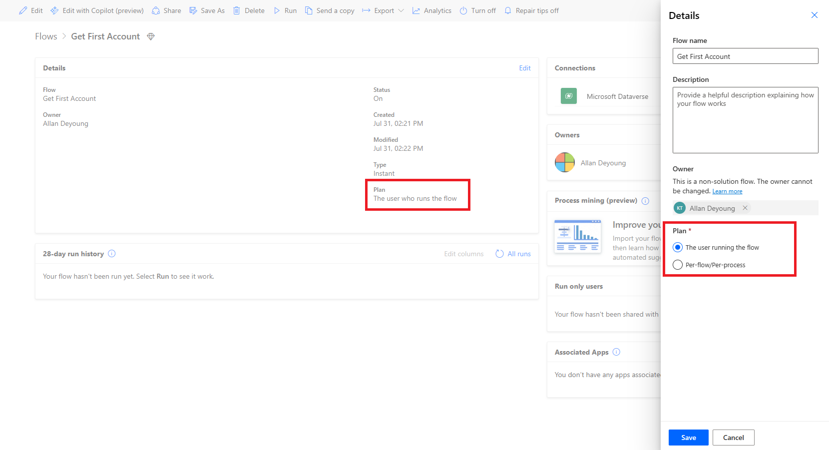 Image that shows that not per flow capacity is available.