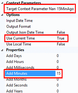 Screenshot that shows context parameters.