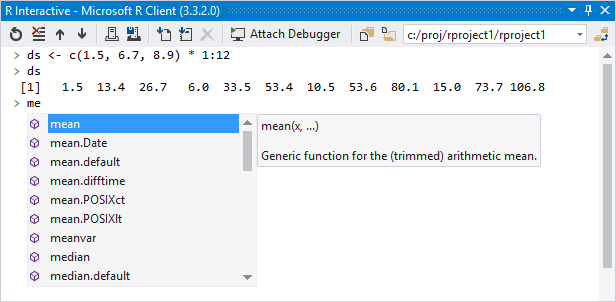 IntelliSense appearing as you enter code