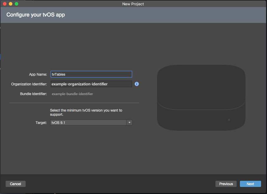 Enter a Name for the app