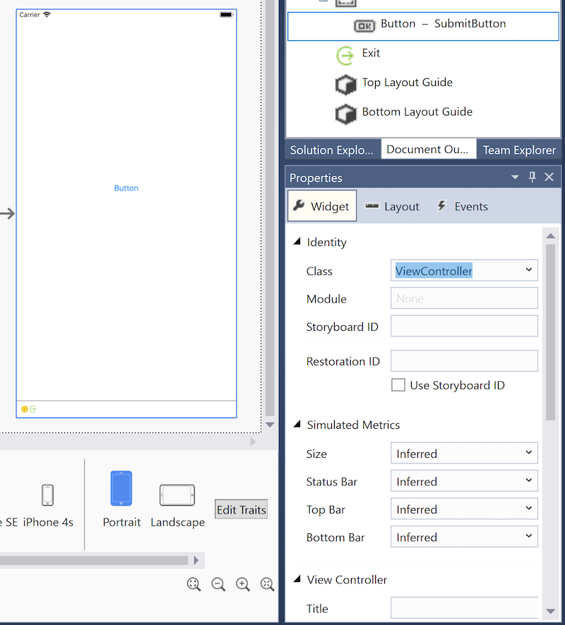 View controller properties