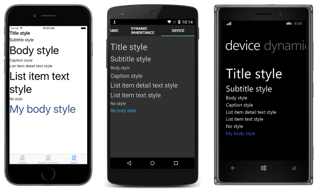 Accessible Large Device Styles on Each Platform