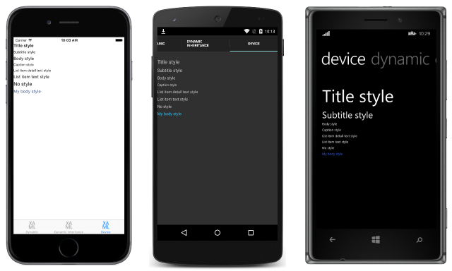Accessible Small Device Styles on Each Platform