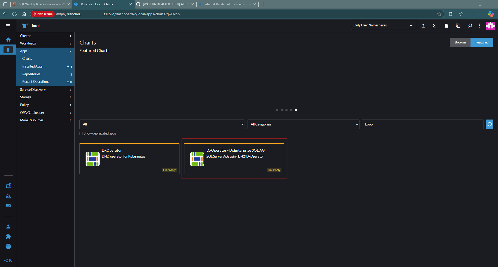 Screenshot of the search option.