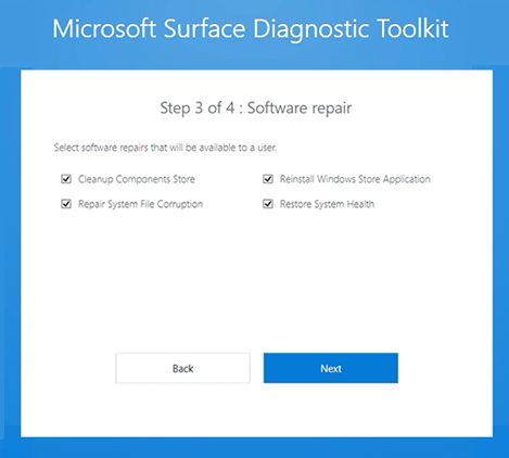 Select software repair option.