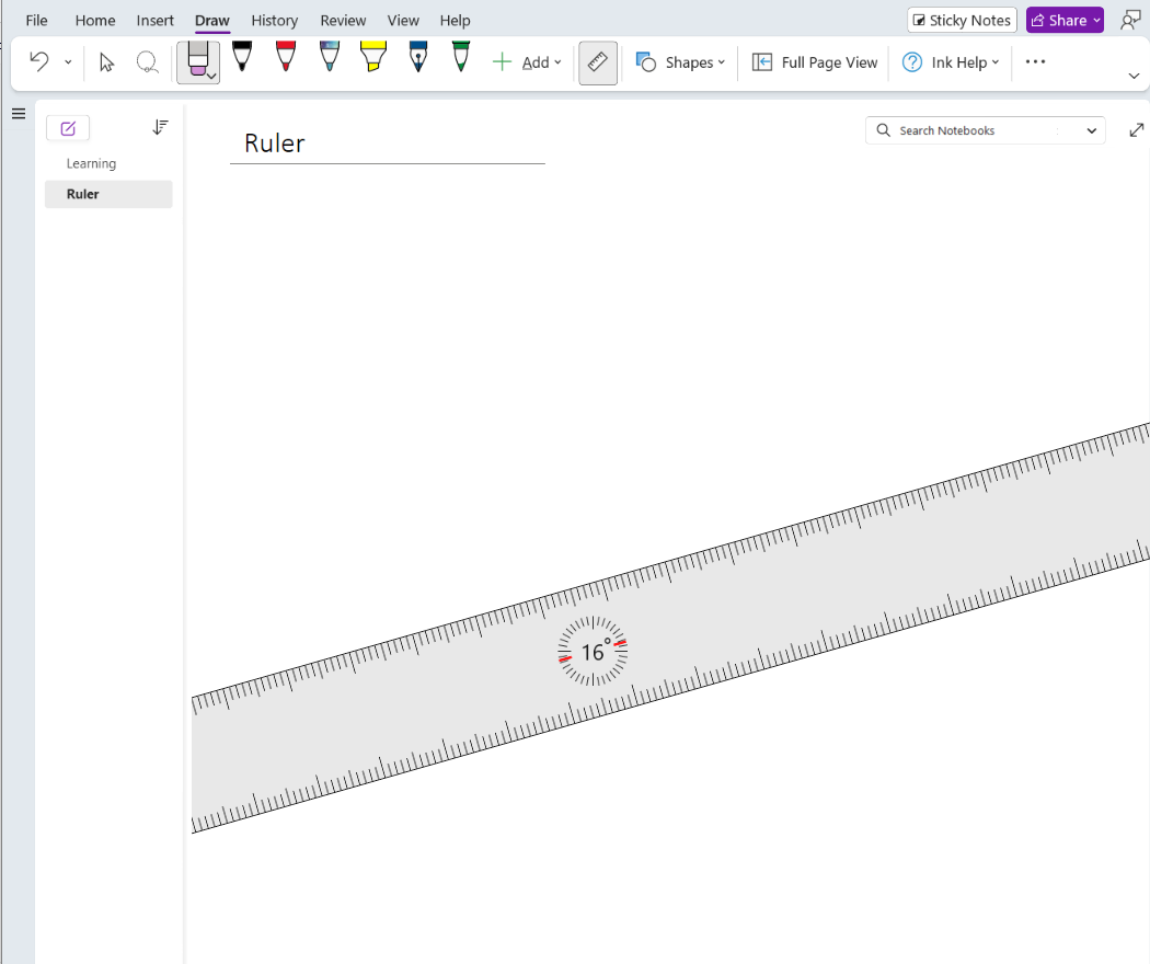 Screenshot of the Math Assistant digital ruler.