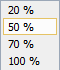 Command bar combo box drop-down list on hover