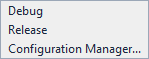Default command bar drop-down list